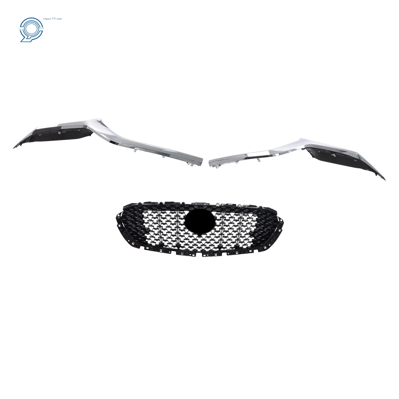 Gloss Black Front Upper Grille with Chrome Trim for Mazda CX-30 (2020–2023)