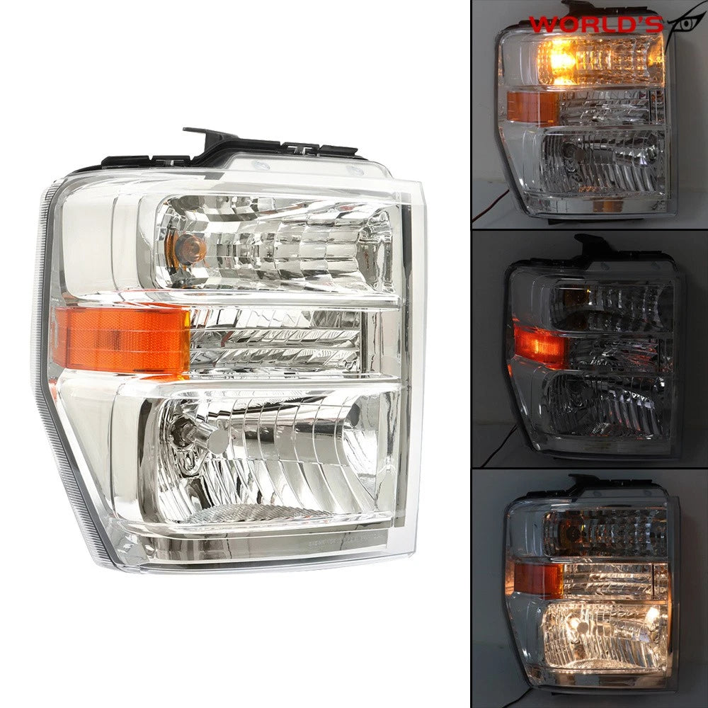 Headlight for Ford E150 E250 E350 (2008–2014) Clear Chrome Housing RH