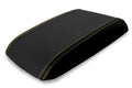 Leather Console Lid Armrest Cover for Ford Mustang (1987–1993) Black Yellow Stitch