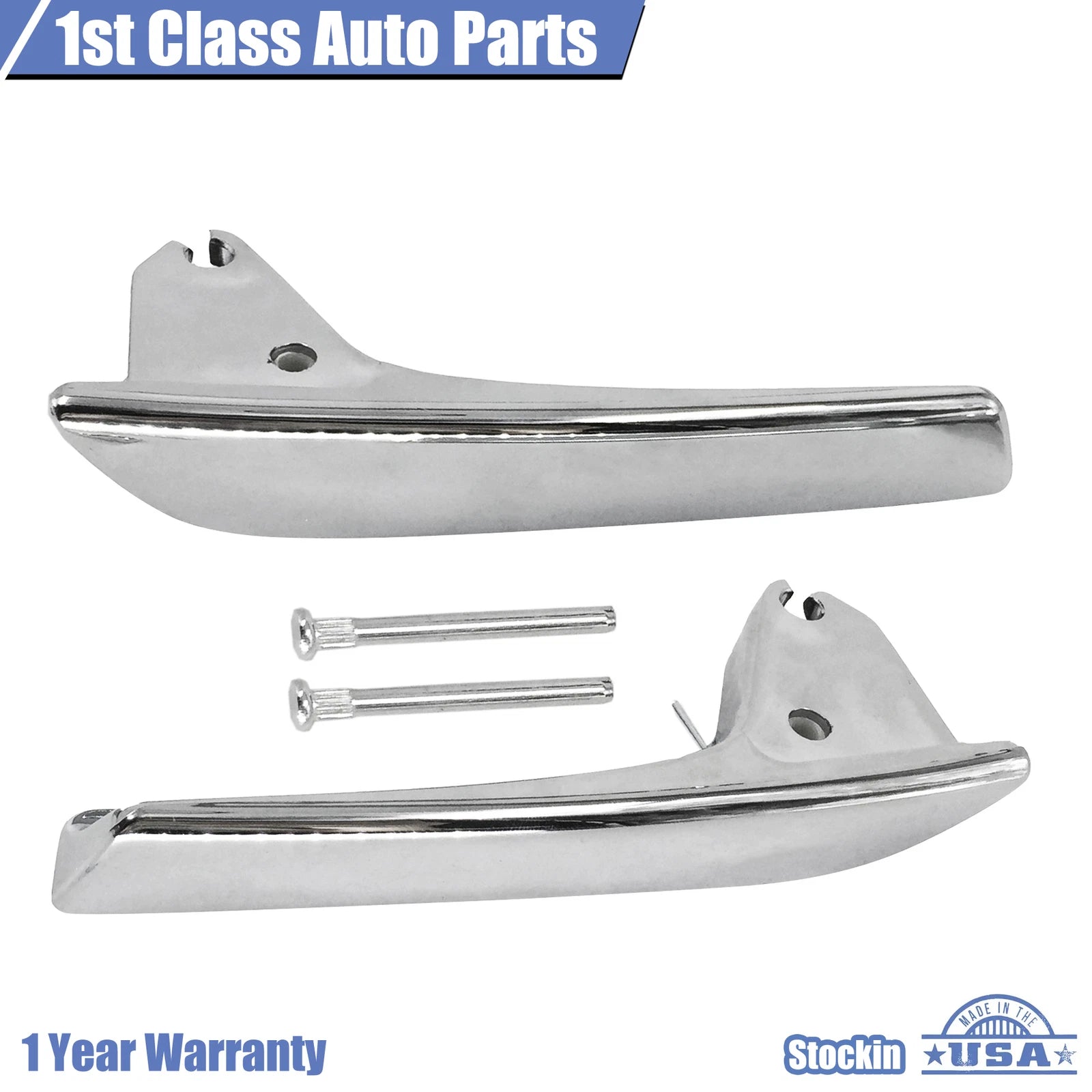 Set of 2 Inner Door Handles for Chevrolet Silverado  Chrome