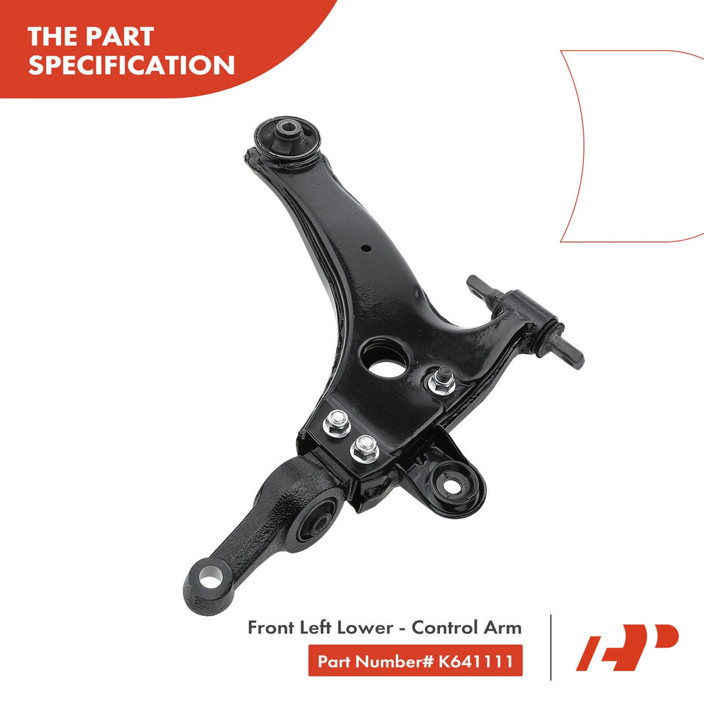 6X Front Control Arm, Tie Rod End & Ball Joint for Hyundai Sonata