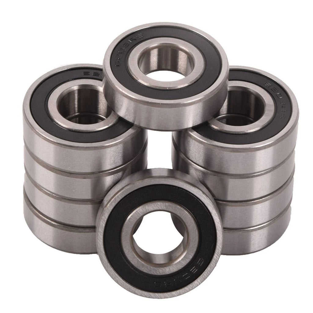 Set of 10 Rubber Wheel Sealed Ball Bearings for Various Models (C3)