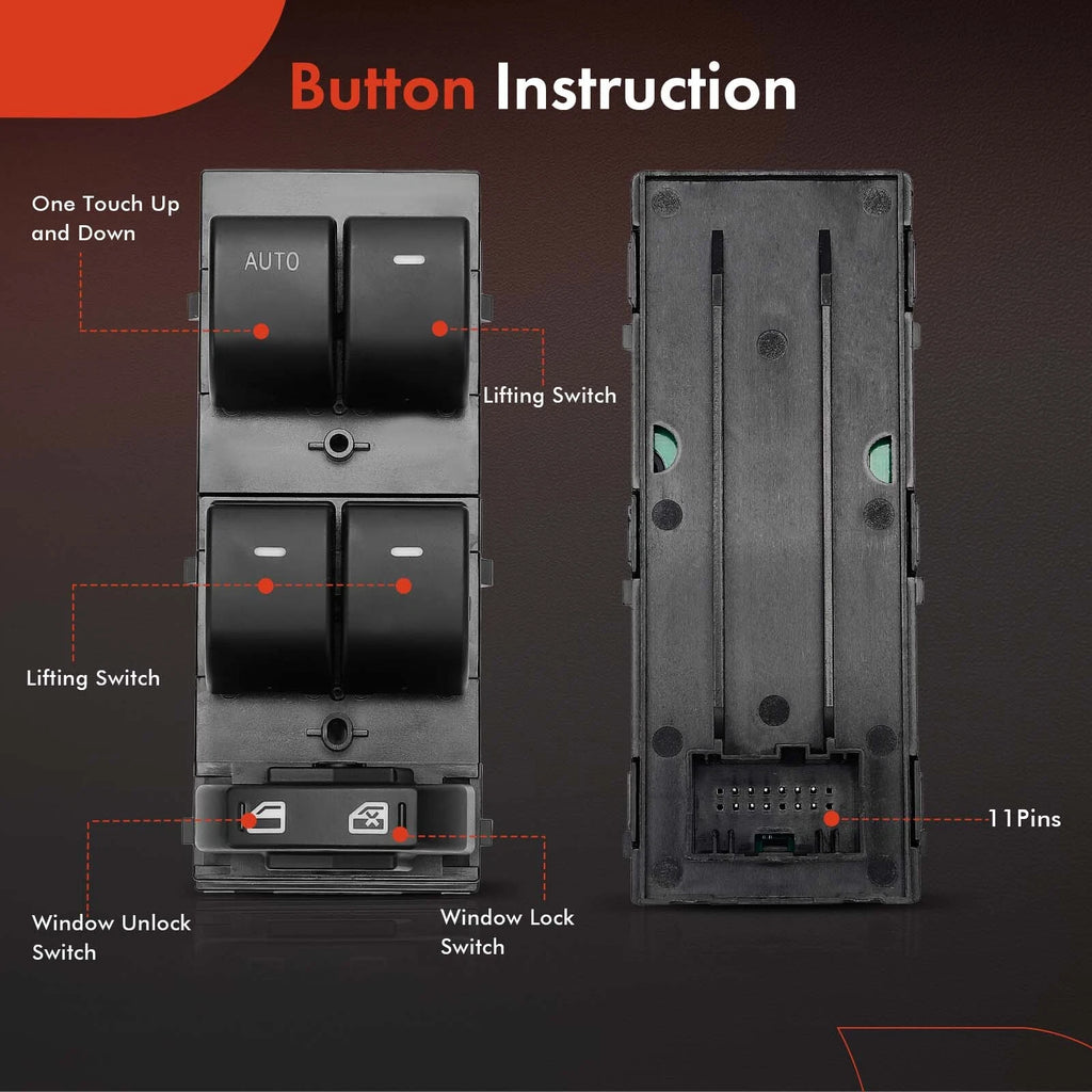 Front Left Power Window Switch for Ford Taurus (2010-2012) Flex (2009-2019)