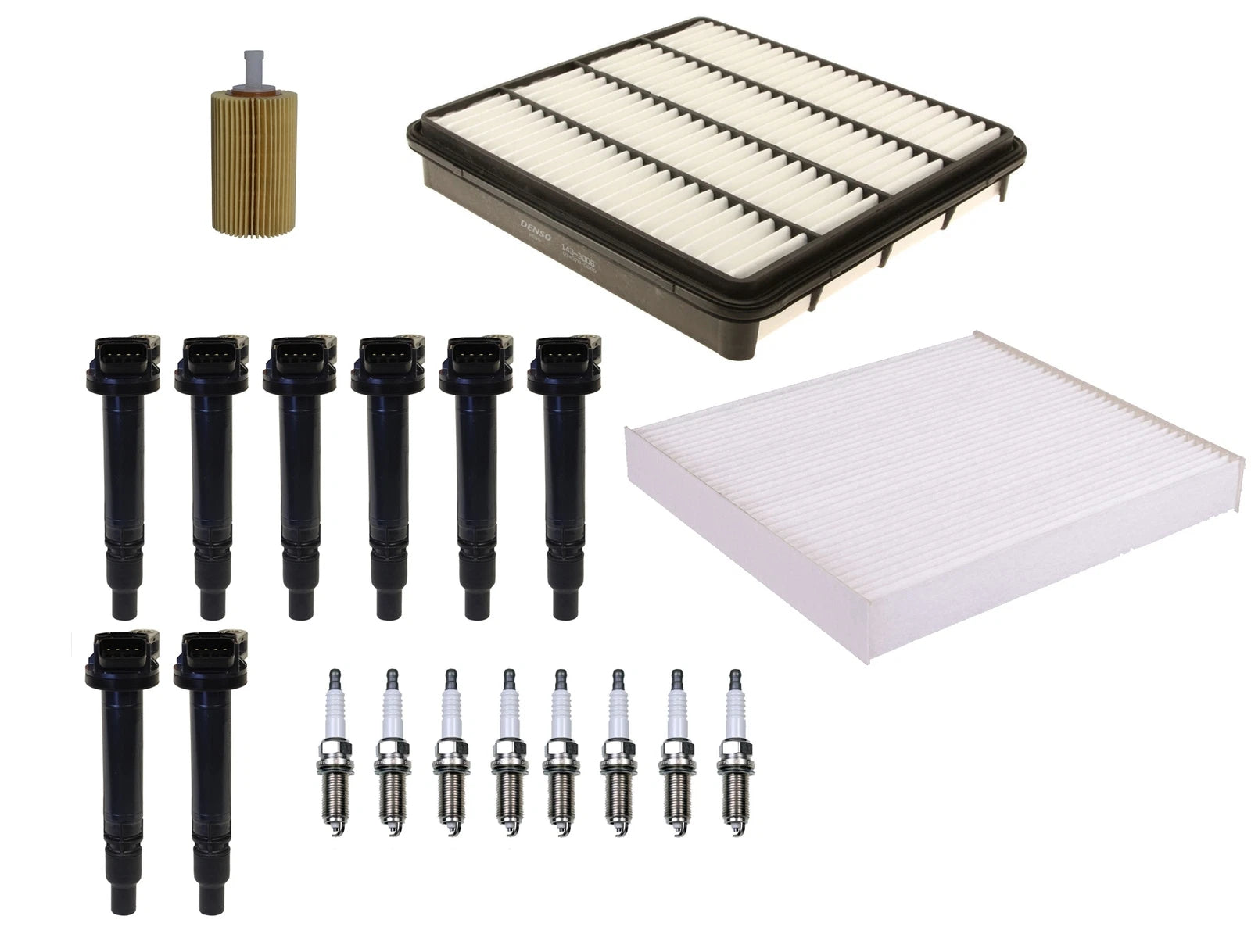 Set of 8 Ignition Coils & 8 Spark Plugs for Toyota Lexus V8