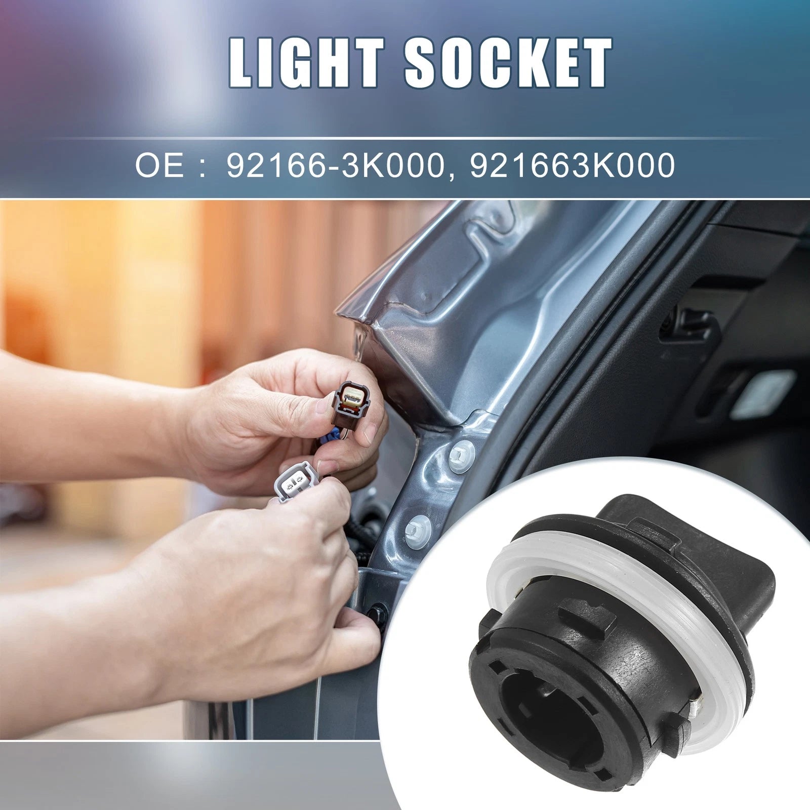 Front Turn Signal Light Bulb Socket 92166-3K000 for Hyundai Accent Elantra GT (2013–2017)