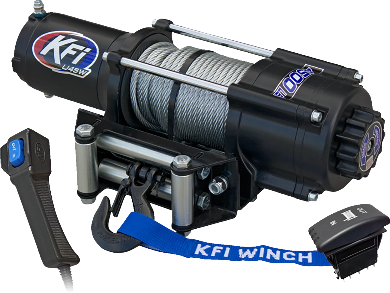 UTV Winch 4500 lb Steel Cable for KFI U45W-R2 (U45W-R2)
