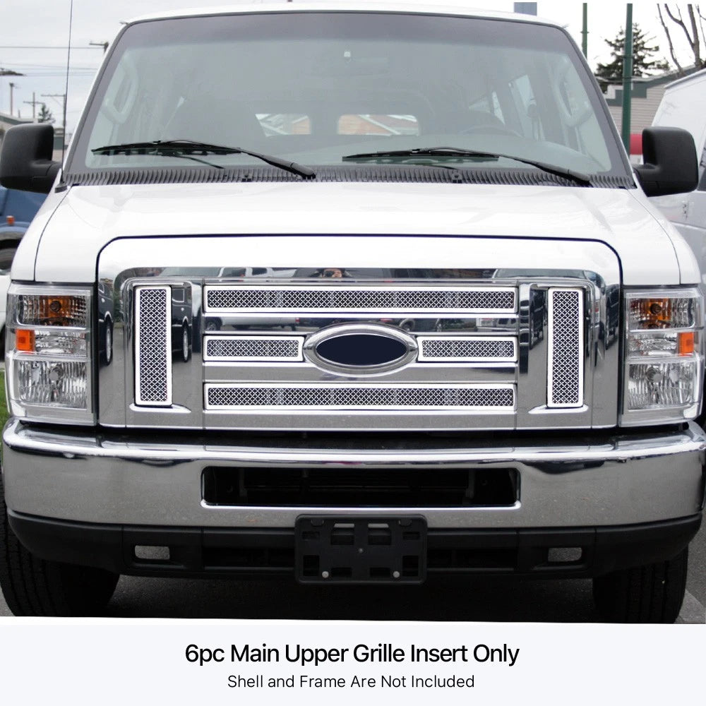 Stainless Chrome Mesh Grille Insert for Ford Econoline/E-Series (2008-2014)
