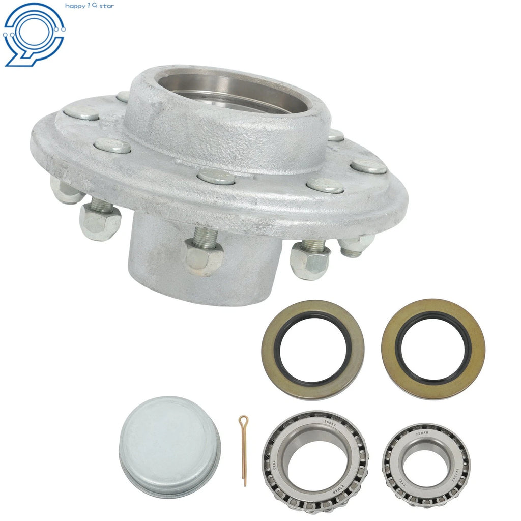 Galvanized Trailer Hub Kit for 7000lb Trailer Axle (8 on 6.5')