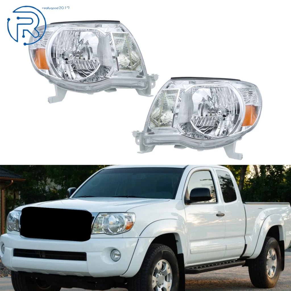 Pair of Halogen Headlights Assembly for Toyota Tacoma (2005–2011)