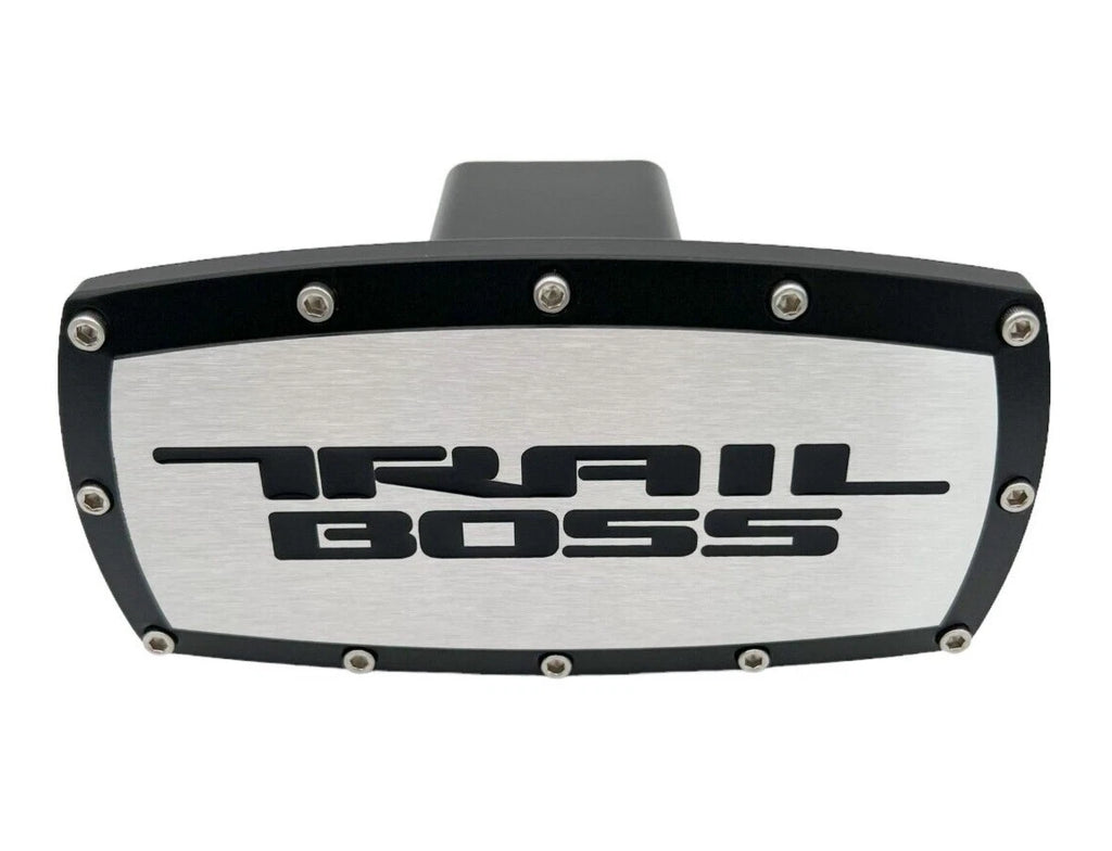 Hitch Cover Black Brushed Trail Boss for Chevy 2 Inch Receiver (2019–2025)