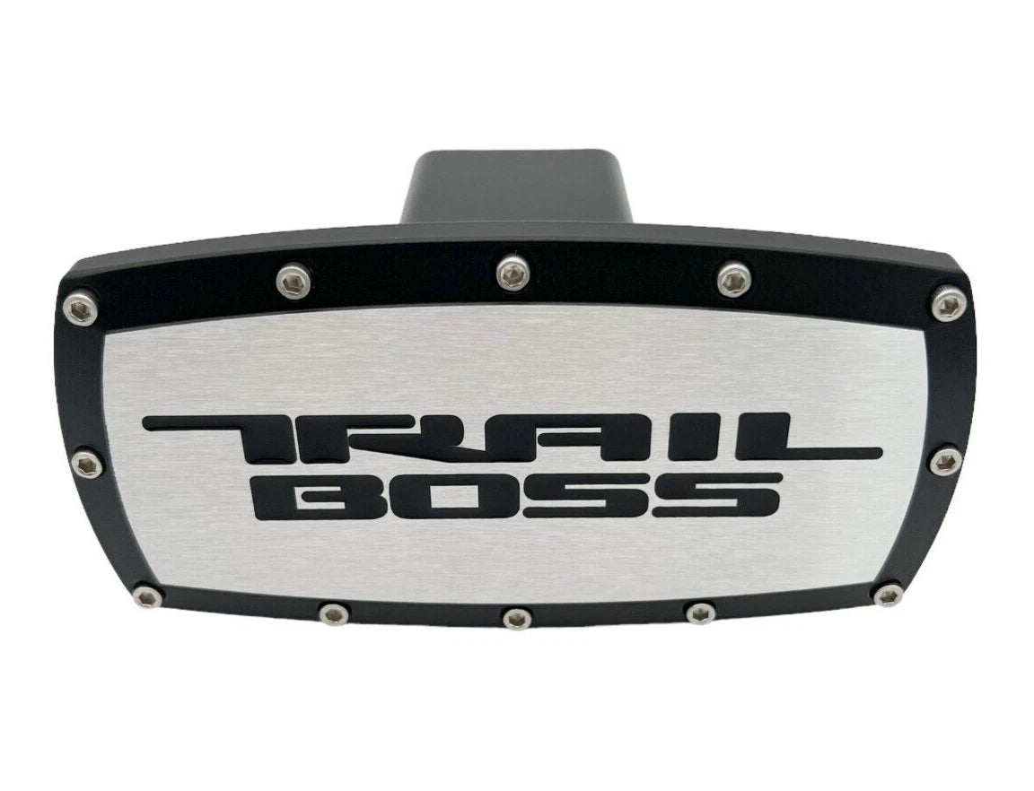 Hitch Cover Black Brushed Trail Boss for Chevy 2 Inch Receiver (2019–2025)