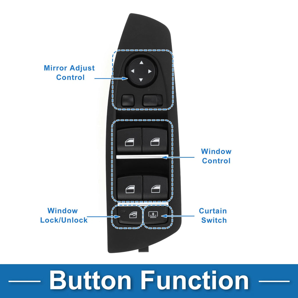 Power Window Switch for BMW 740i 750i 750Li 760Li (No. 61319241915) Black
