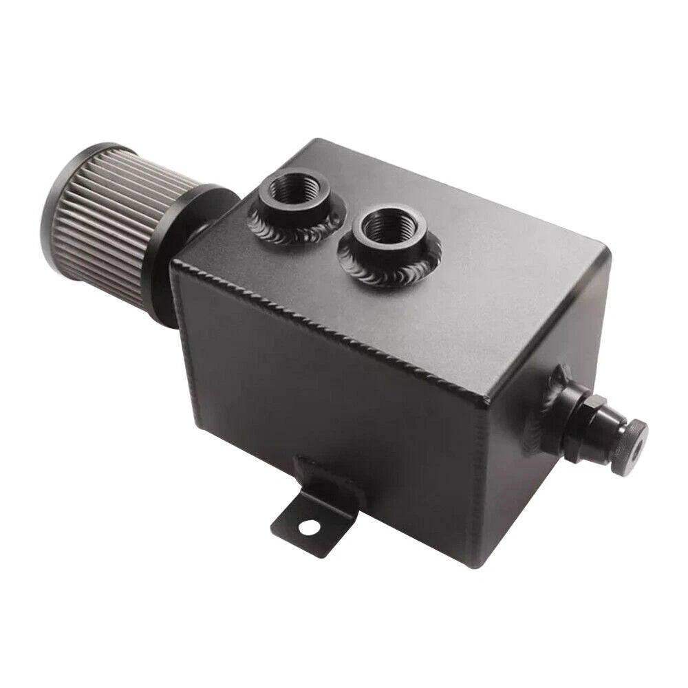 2L Aluminum Oil Catch Can Reservoir Tank Breather Filter 10AN Fitting for
