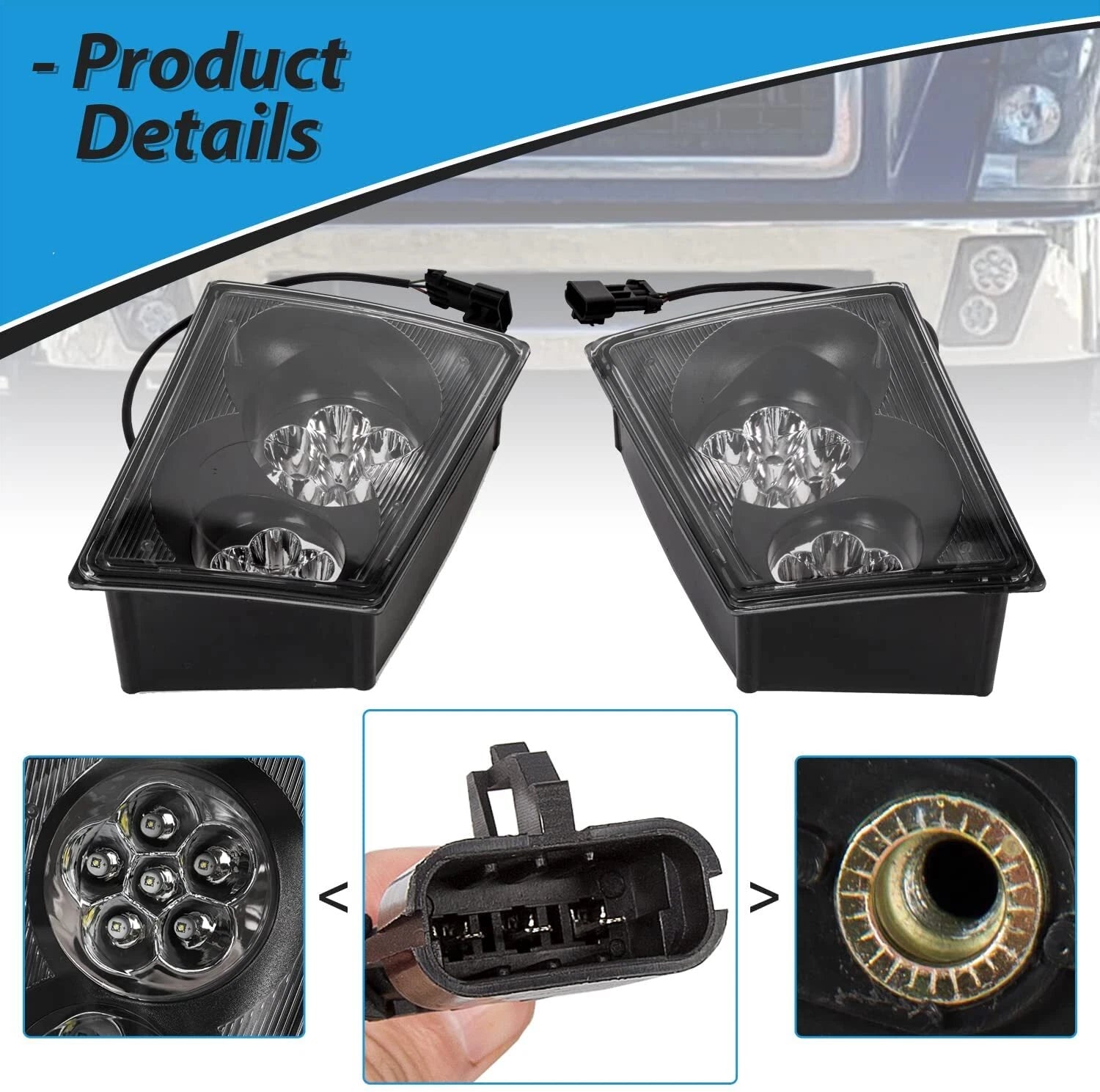 2X LED Bumper Fog Lights for Volvo VNL VN (2003–2017)