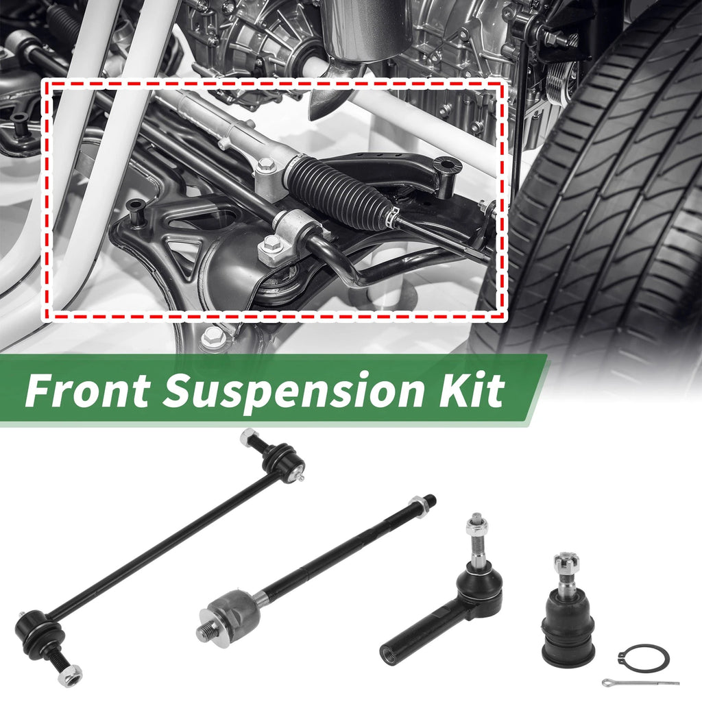 8pcs Front Suspension Kit Tie Rod End Sway Bar Link for Dodge Caravan (2008–2020)