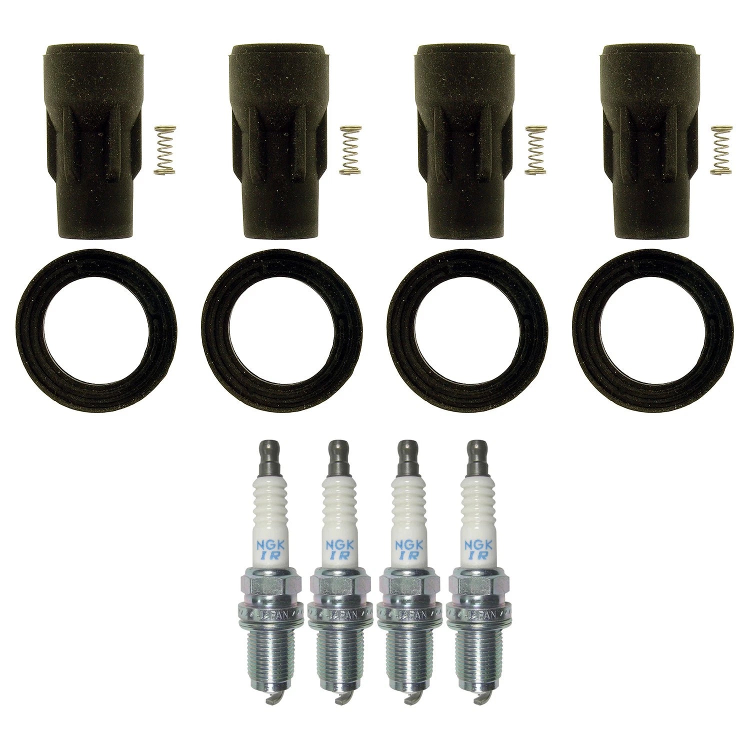 Set of 4 NGK Laser Iridium Spark Plugs & Coil Boots for Avenger 200 (2008–2014)
