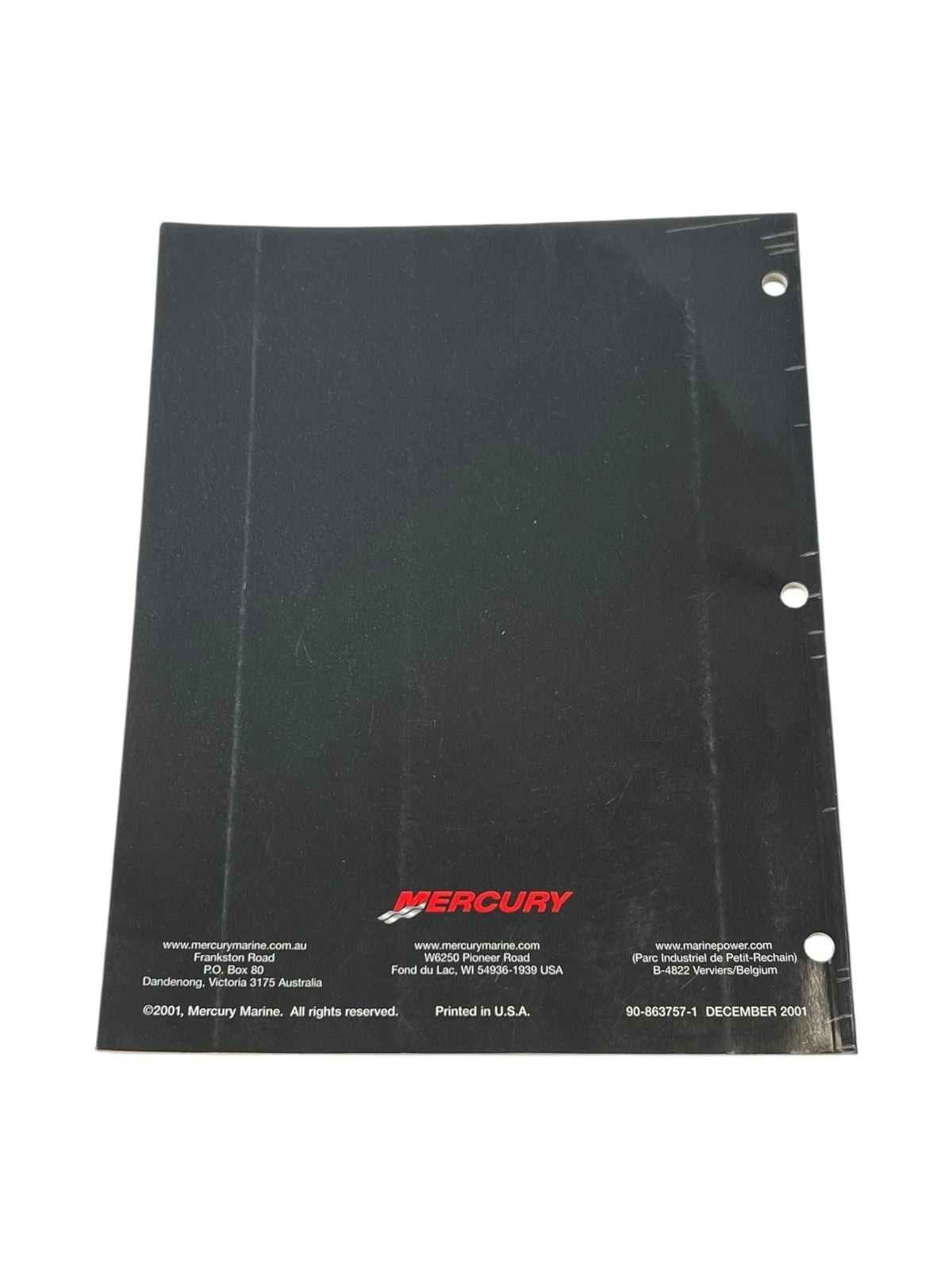 Service Manual for Mercury MerCruiser 90-863757-1 (2001)