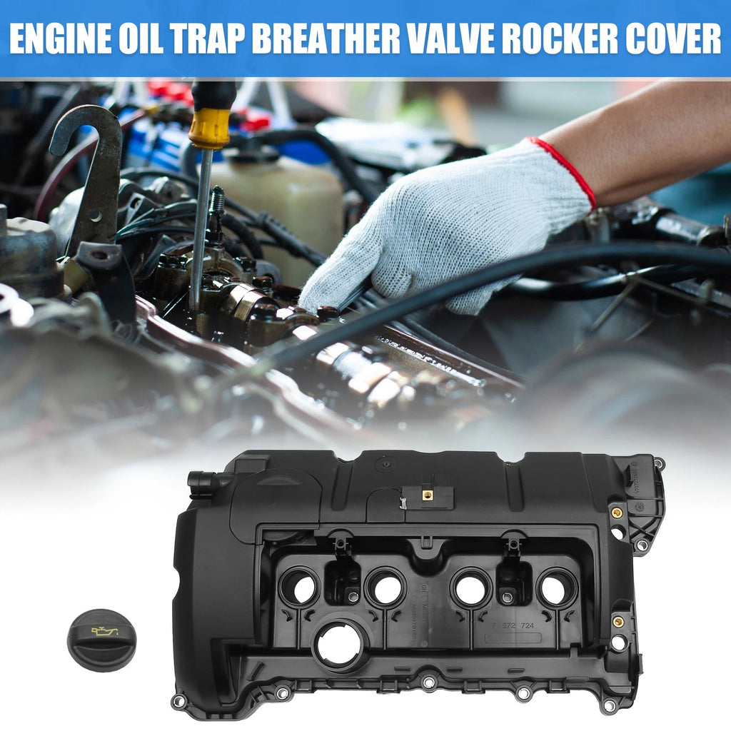 Set of 1 Engine Valve Cover and Gasket for BMW (No. 11127646554)