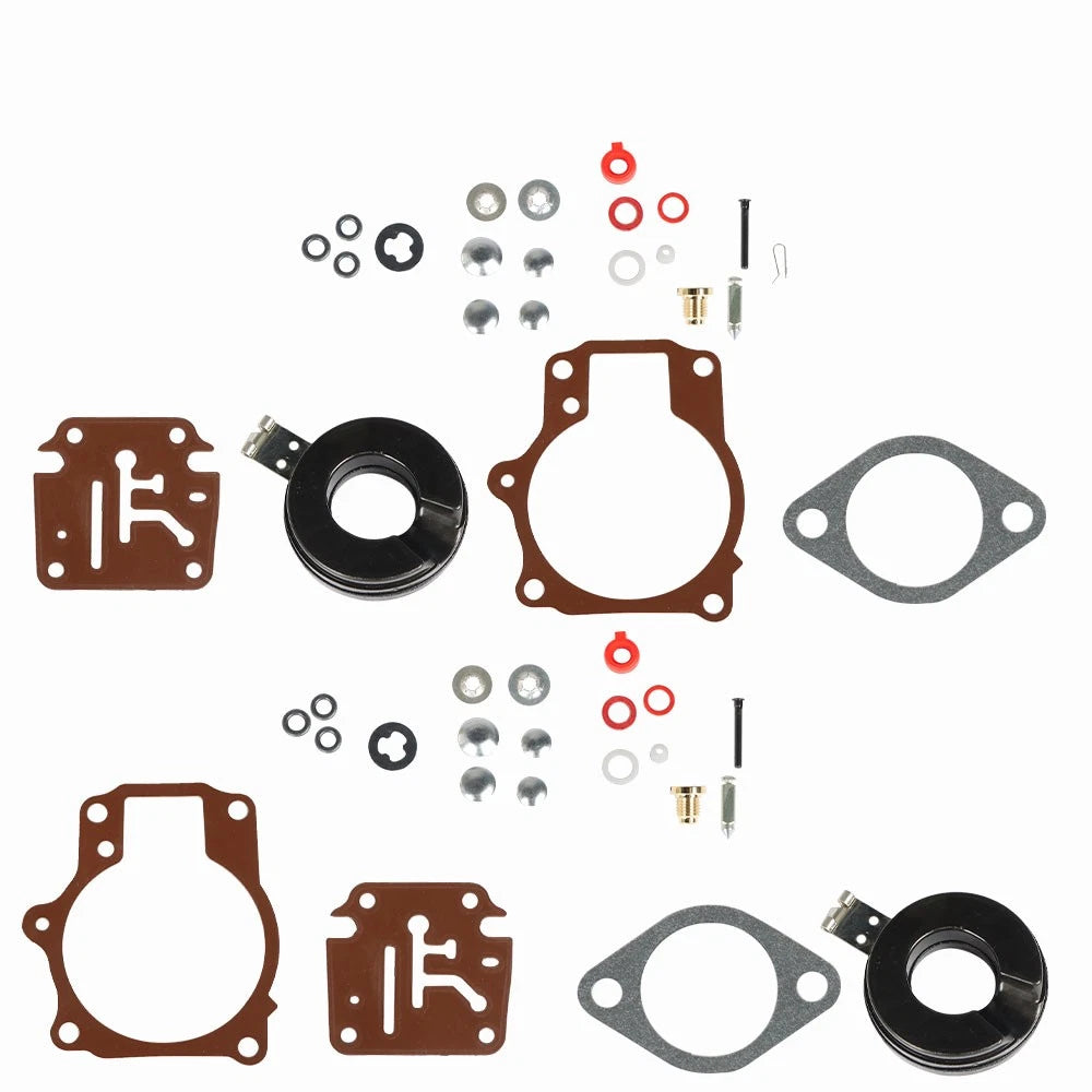 2Pcs Carburetor Rebuild Kit with Float for Johnson Evinrude 50-60 HP