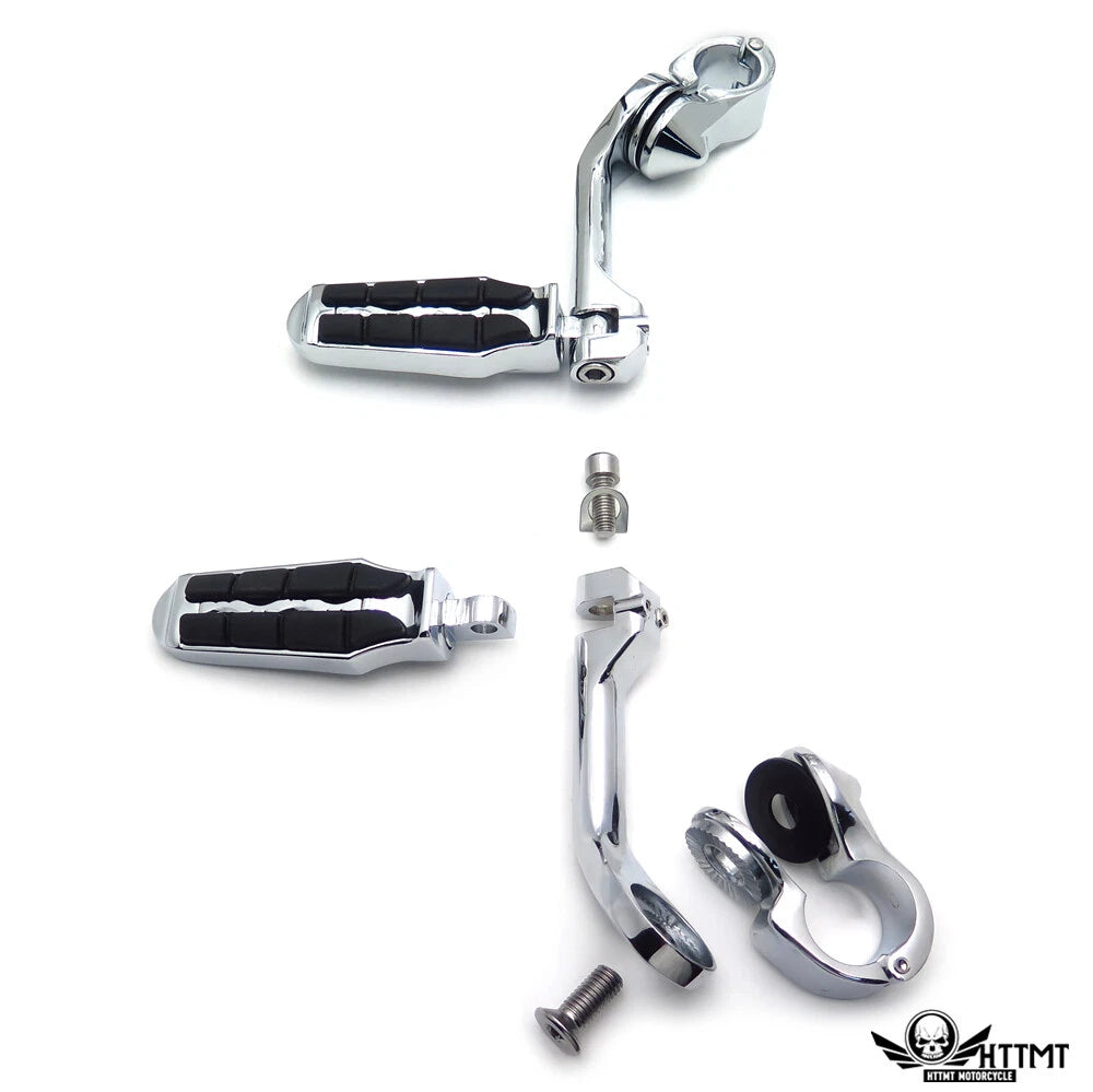 5" Saddle Foot Peg Kit for Harley Wide Glide, Street Glide (Fits 1.25" Engine Guard)