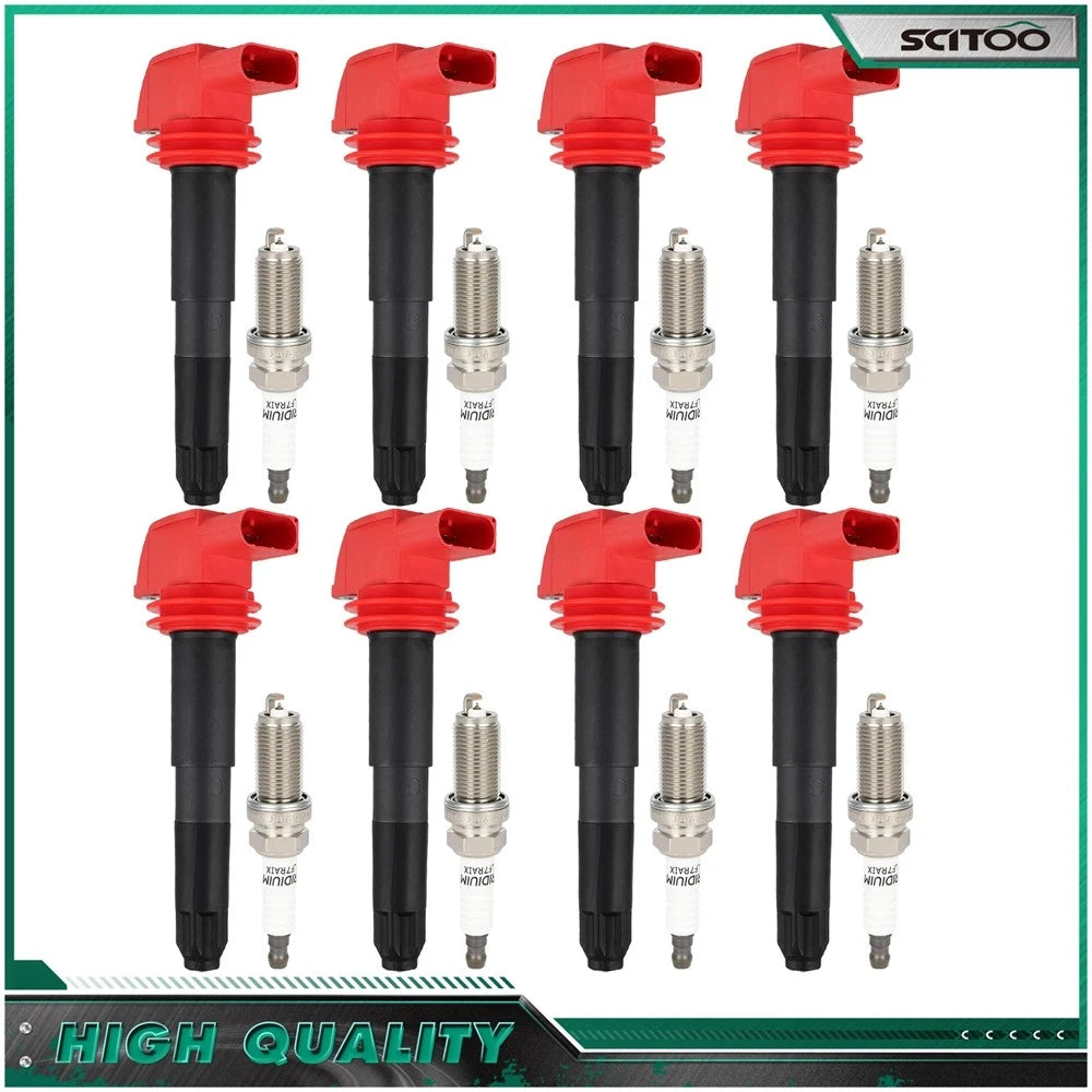 Set of 8 Ignition Coils & Spark Plugs for Porsche Panamera (2010–2016) Cayenne (2008–2018)