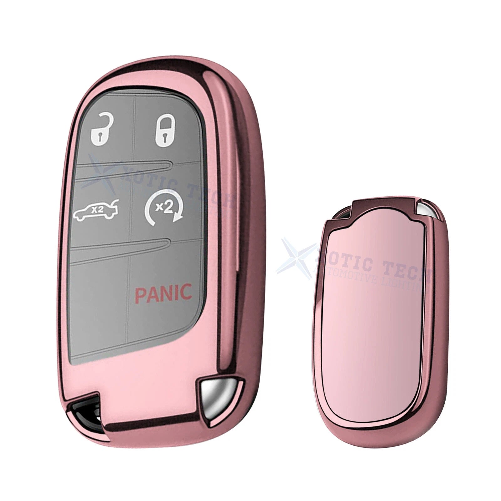 Rose Gold Soft TPU Smart Key Cover for Dodge Jeep (2019–2024)