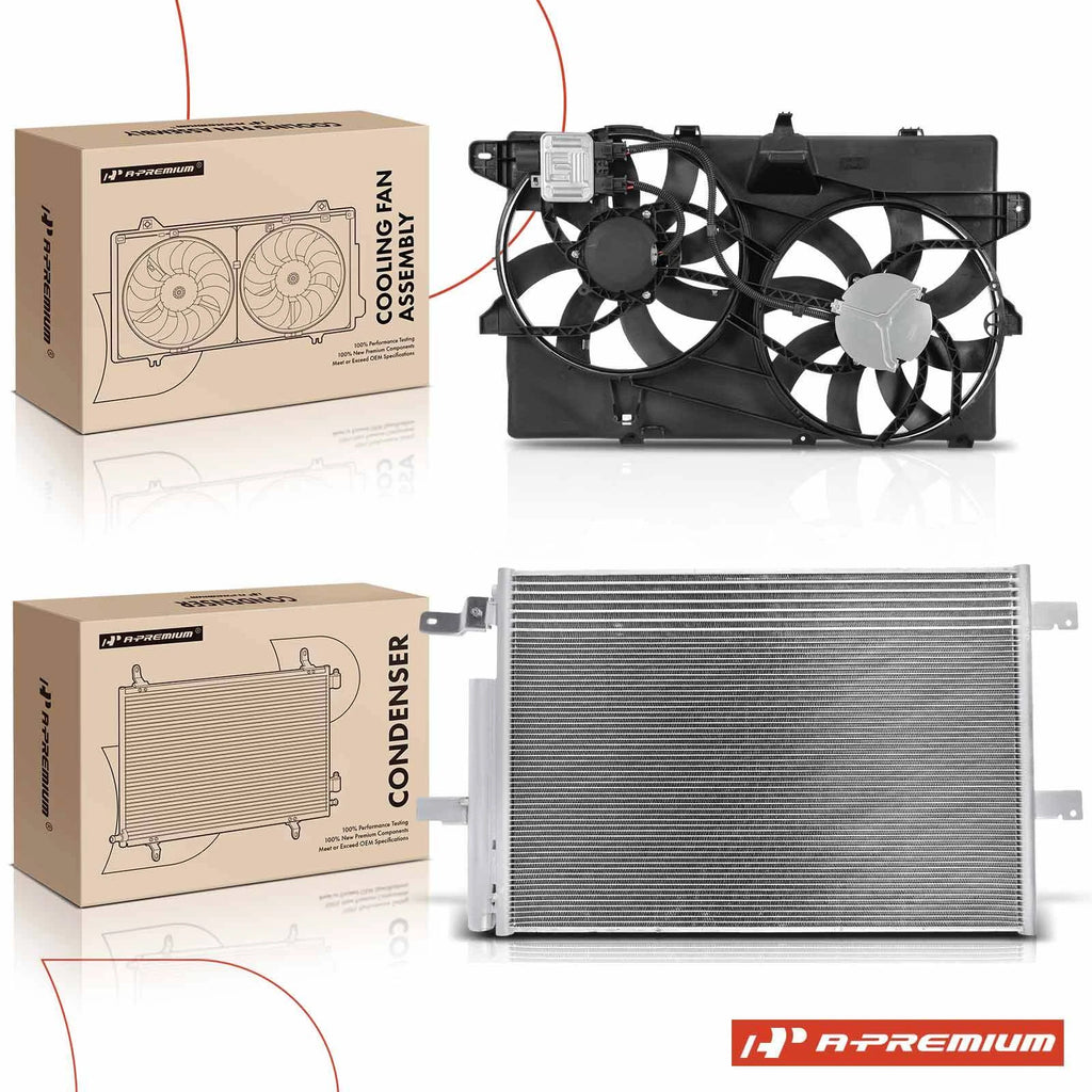 A/C Condenser & Cooling Fan Assembly for Ford Edge (2011–2014)