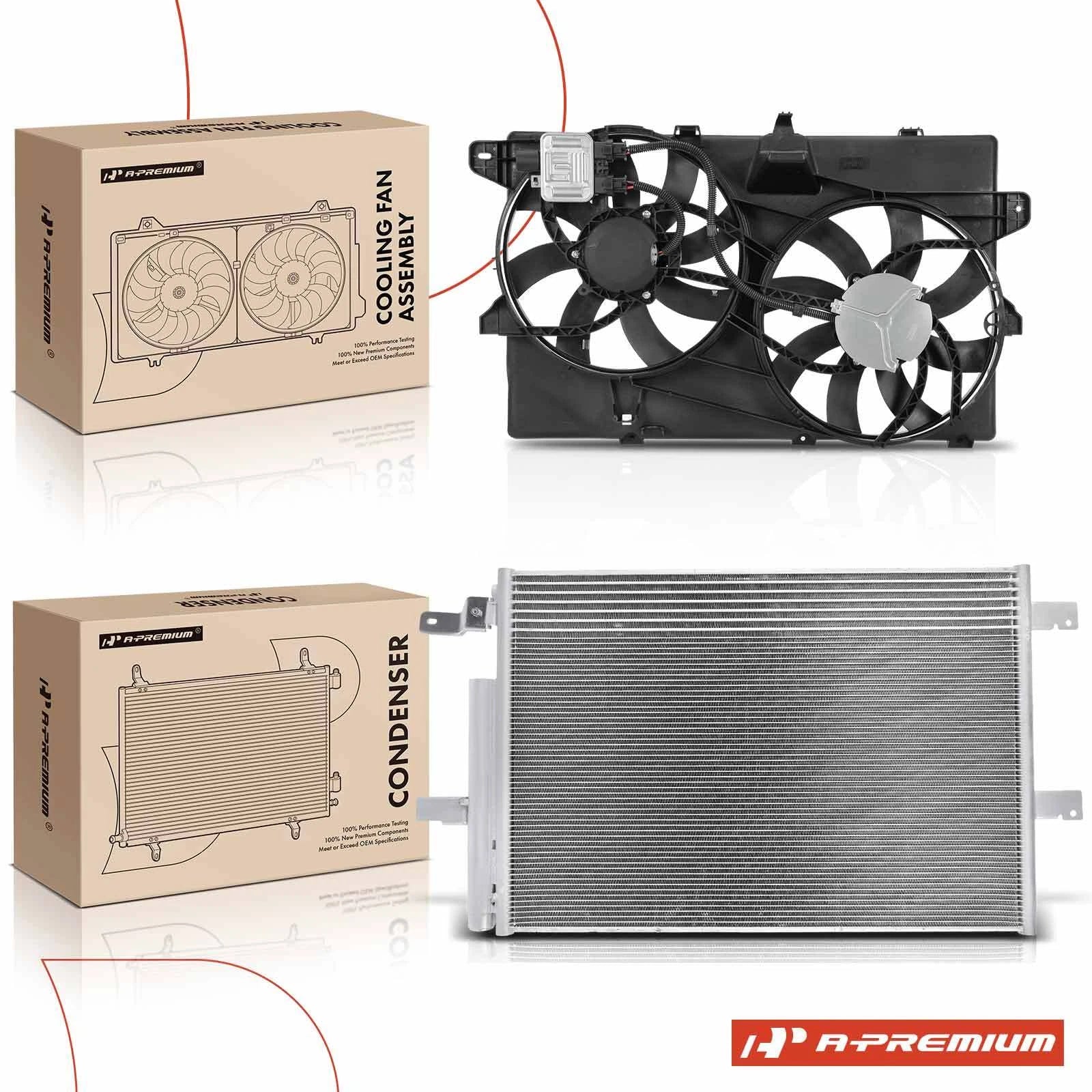 A/C Condenser & Cooling Fan Assembly for Ford Edge (2011–2014)