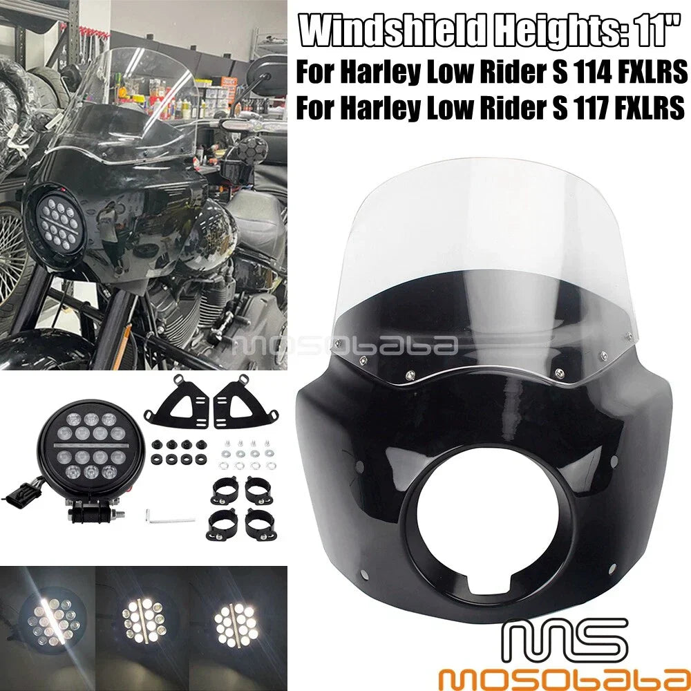 11" Front Fairing + 5.75" LED Headlight for Harley Davidson FXLRS (2020-2023)