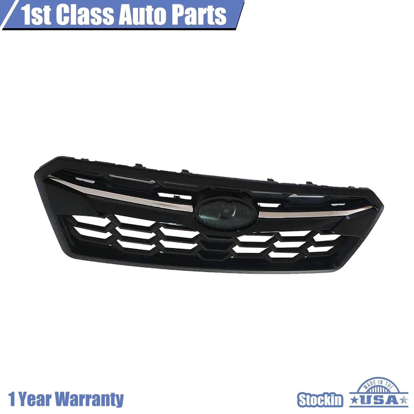 Front Bumper Upper Grille for Subaru Crosstrek (2018–2020) Black Chrome