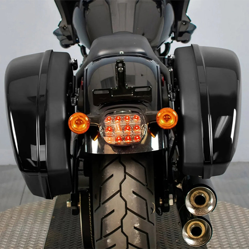 Vivid Black Hard Saddlebags for Harley Softail Fat Boy Breakout (2018–2024)