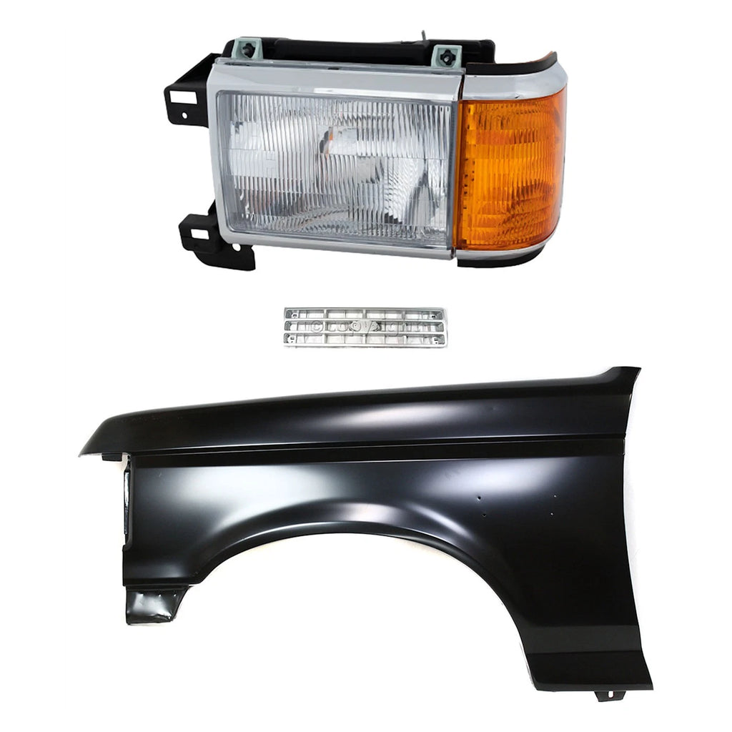 Fender Kit for Ford F-150, F-250 (1989–1991) - Primed Left with Chrome Trim