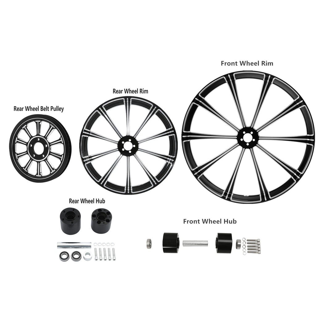 32" Front 18" Rear Wheel Rim Dual Hub Pulley for Harley Street Glide (2009–2023)