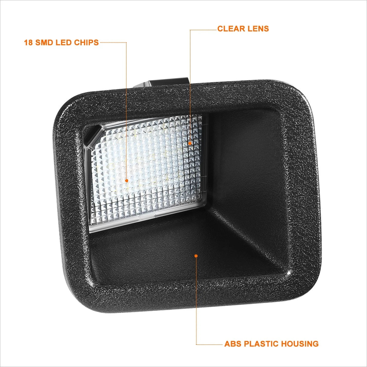 2X Nuvision Clear Lens LED License Plate Lights for Ford F250-F450 SD (2017–2024)
