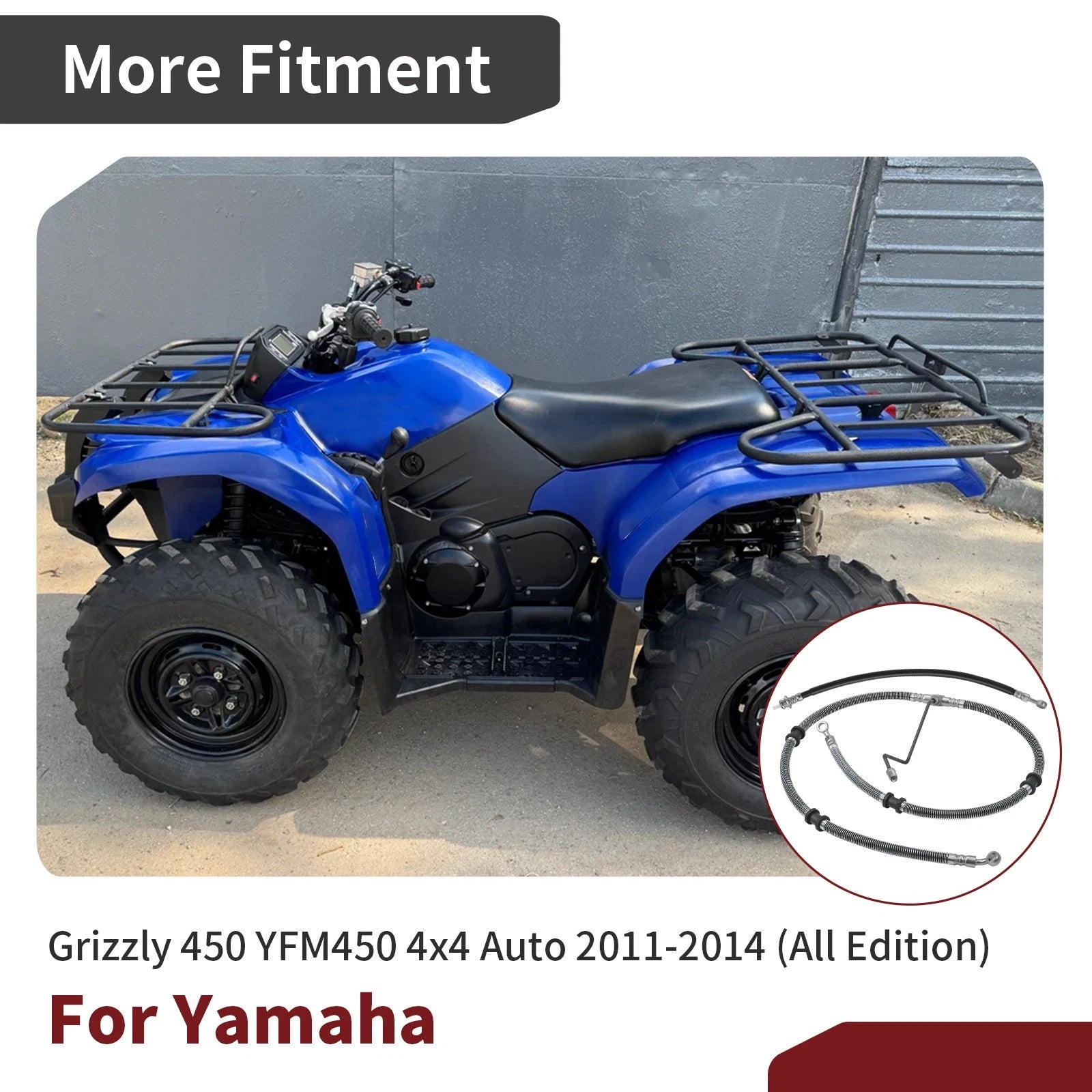 Front Brake Hose Line and Pipe for Yamaha Grizzly 450 YFM450 (2011–2014)