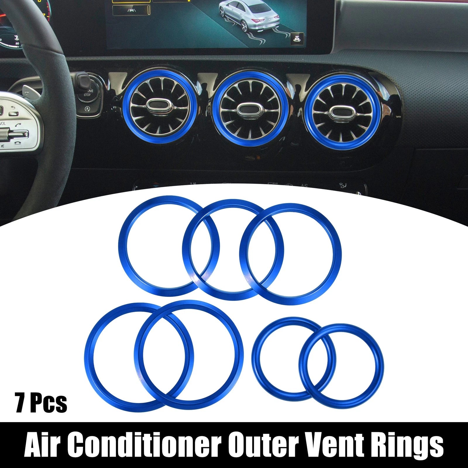 7 Pcs Air Conditioning Outer Vent Rings Covers for Mercedes Benz A-Class (2013–2020)