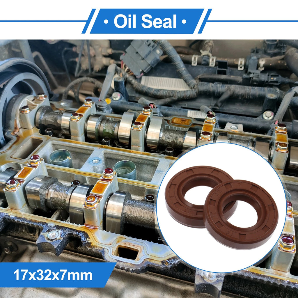 2X Oil Seal Rotary Shaft Seal for Various Models (17x32x7mm) FKM Rubber