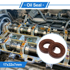 2X Oil Seal Rotary Shaft Seal for Various Models (17x32x7mm) FKM Rubber