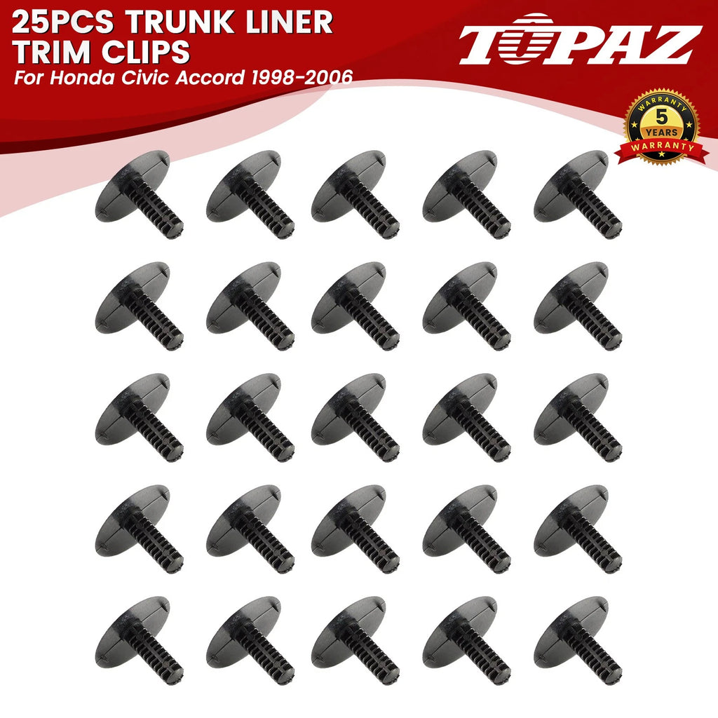 25PCS Trunk Liner Trim Clips for Honda Civic Accord (1998–2006)