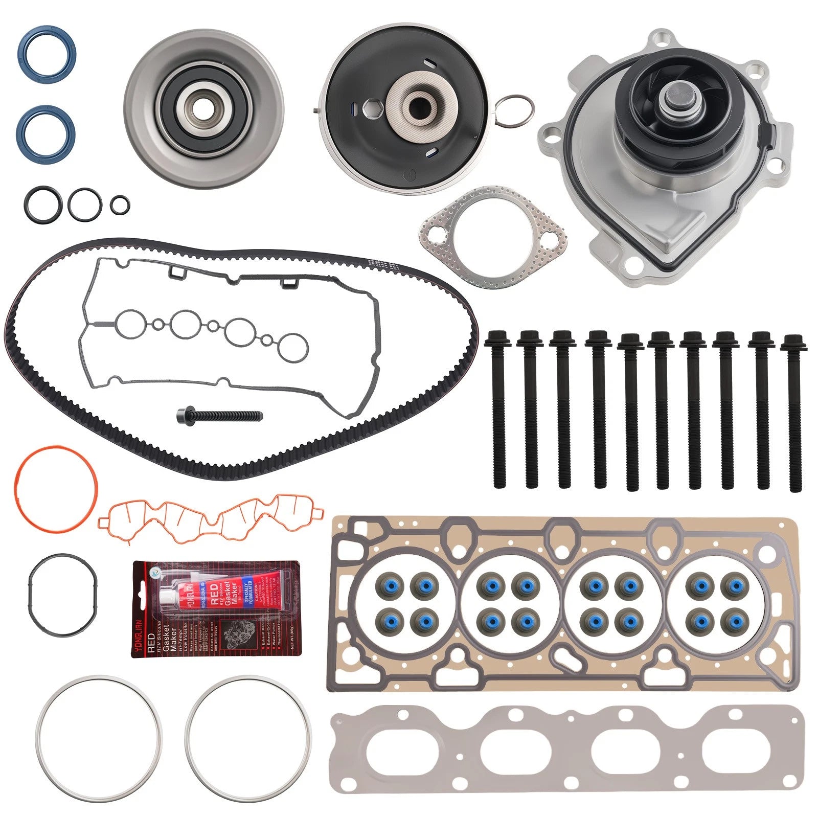 Engine Timing Belt Water Pump & Head Gasket Set for Chevy Aveo (2009–2011)