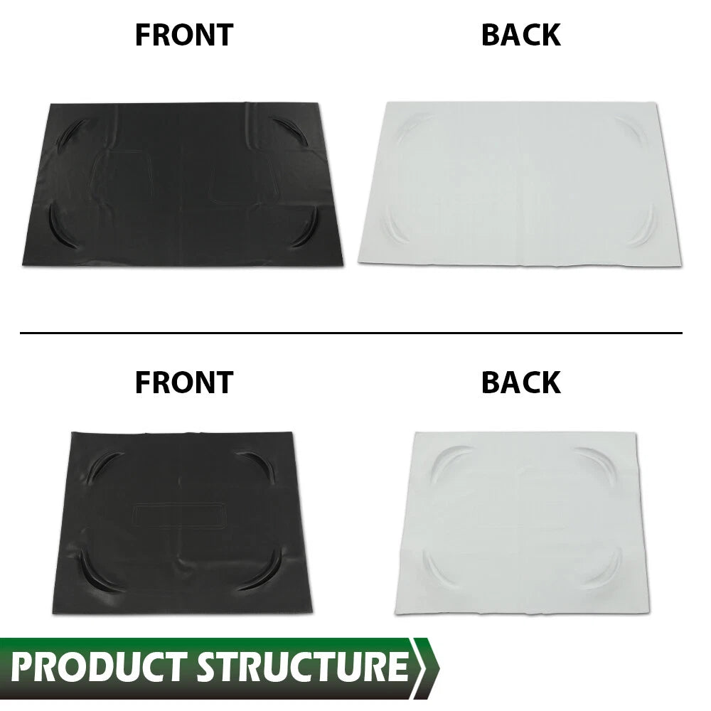 Set of 3 Black PU Seat Covers for Club Car DS Golf Cart (1982–2000)