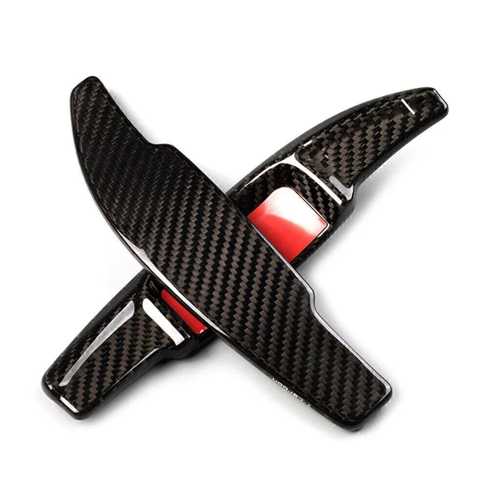 Black Carbon Fiber Steering Wheel Shift Paddle Pads for Benz E-Class (2021)