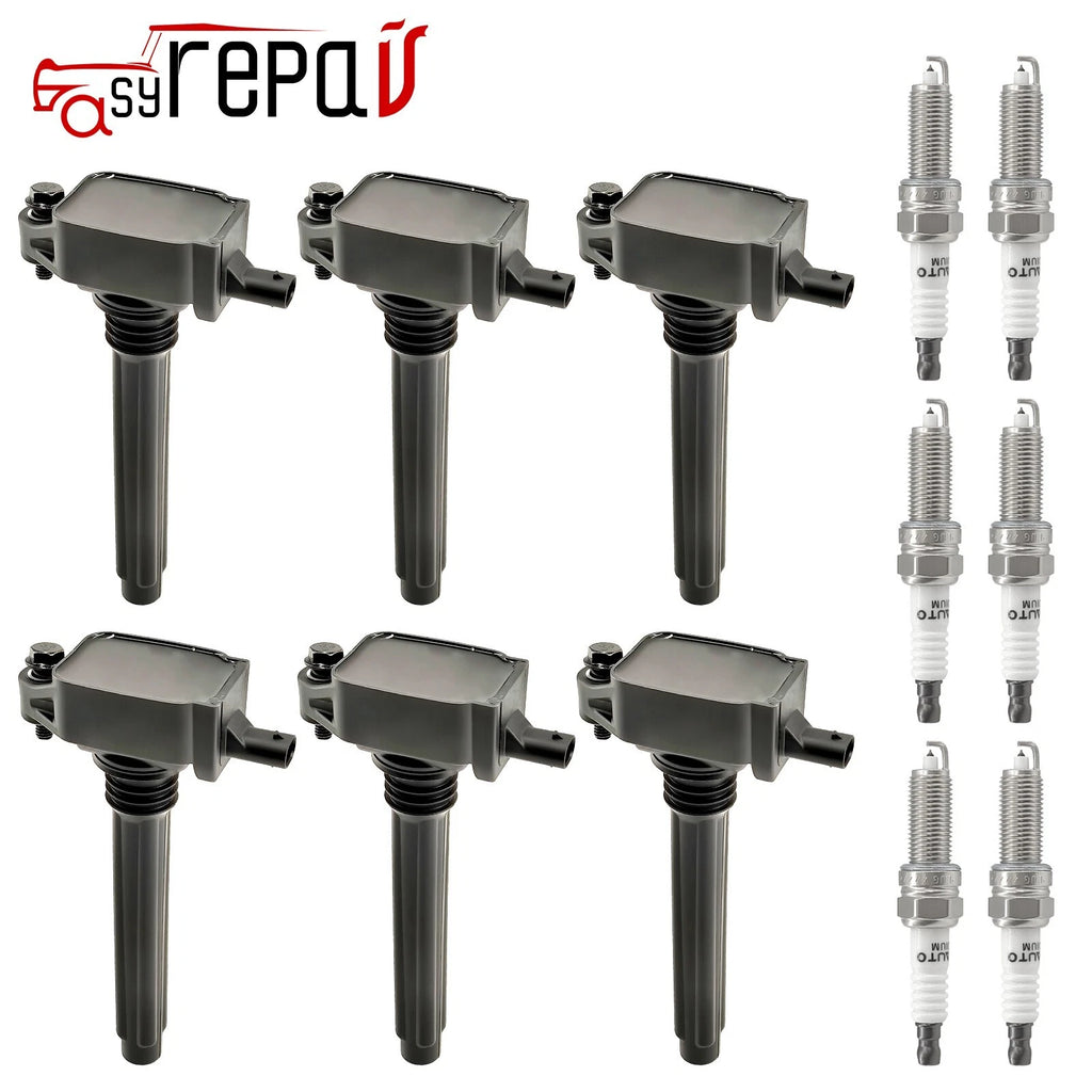 6X Ignition Coils + 6X Spark Plugs for Dodge Charger Chrysler Ram Jeep (2011–2021)