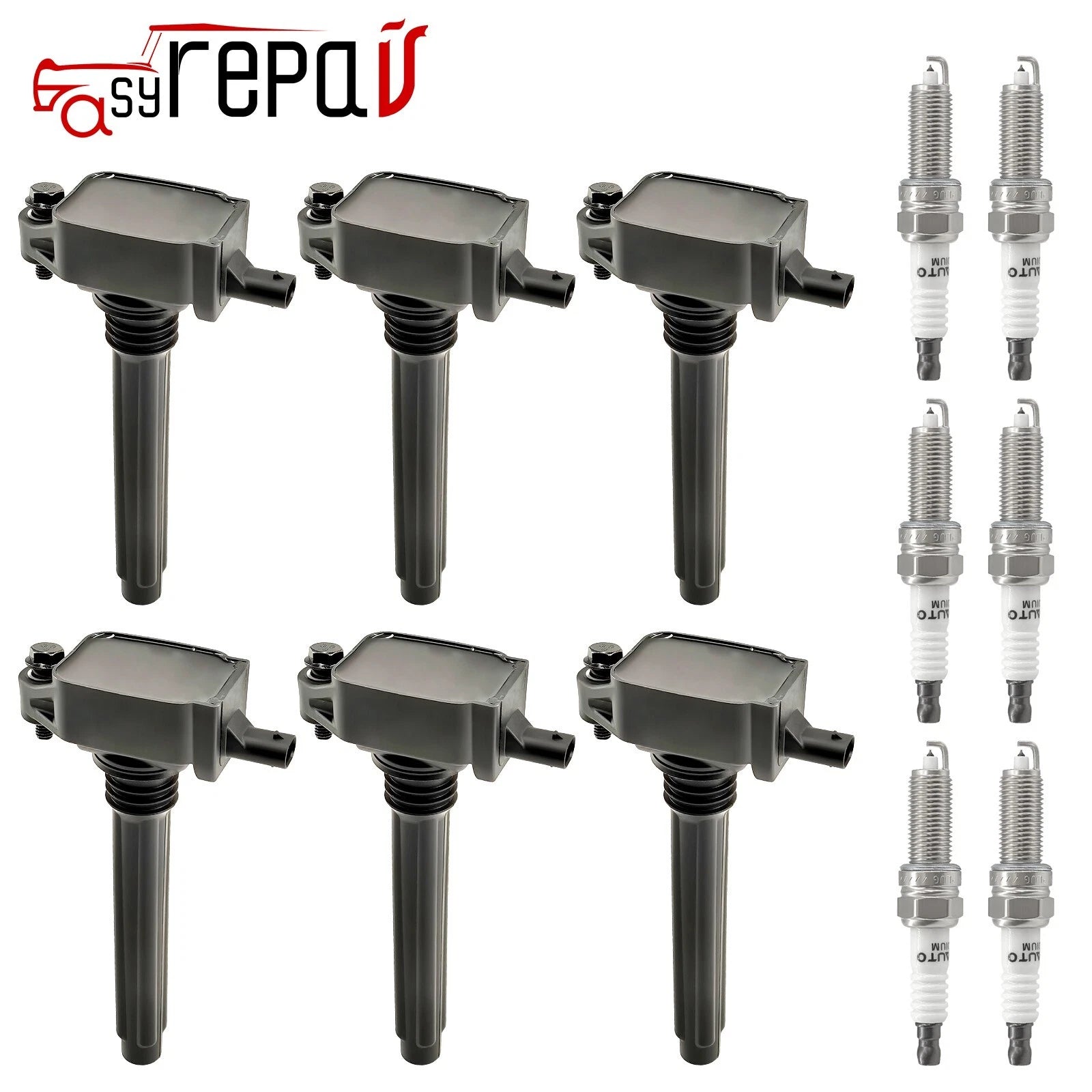 6X Ignition Coils + 6X Spark Plugs for Dodge Charger Chrysler Ram Jeep (2011–2021)