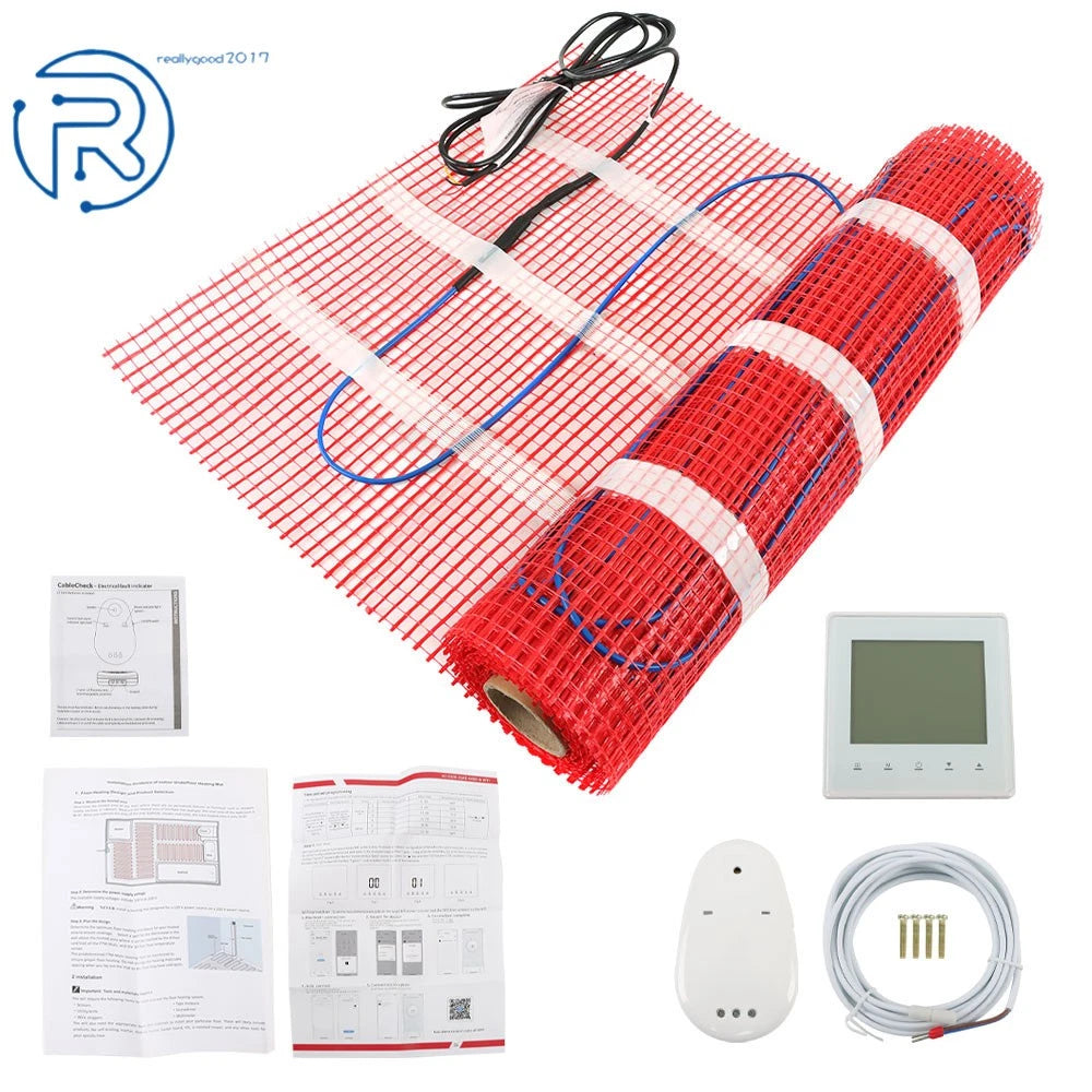 Electric Radiant Floor Heating Mat Kit for Tile (30 Sqft, 120V)