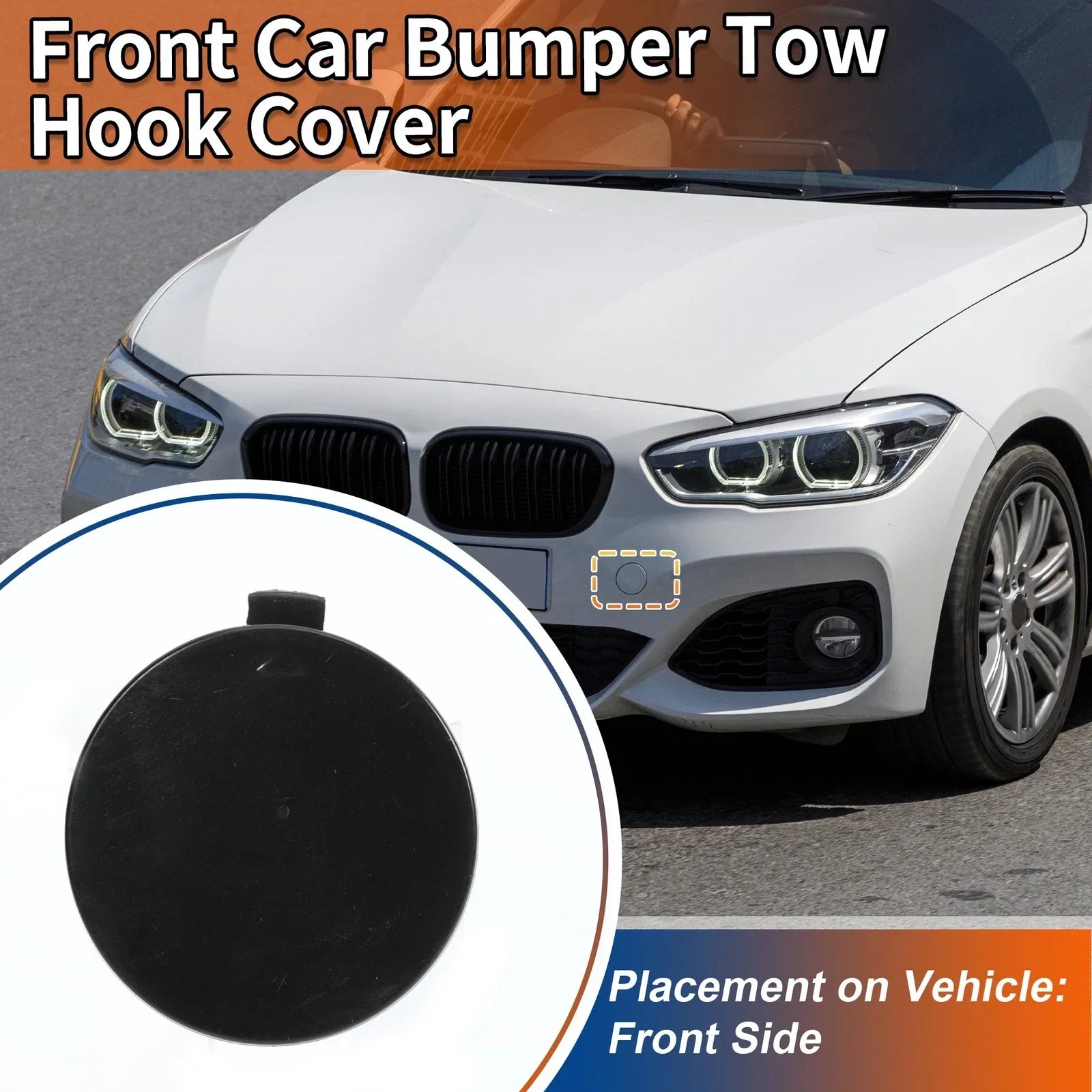 Tow Hook Cover Front Bumper for BMW 1 Series F20 Unpainted