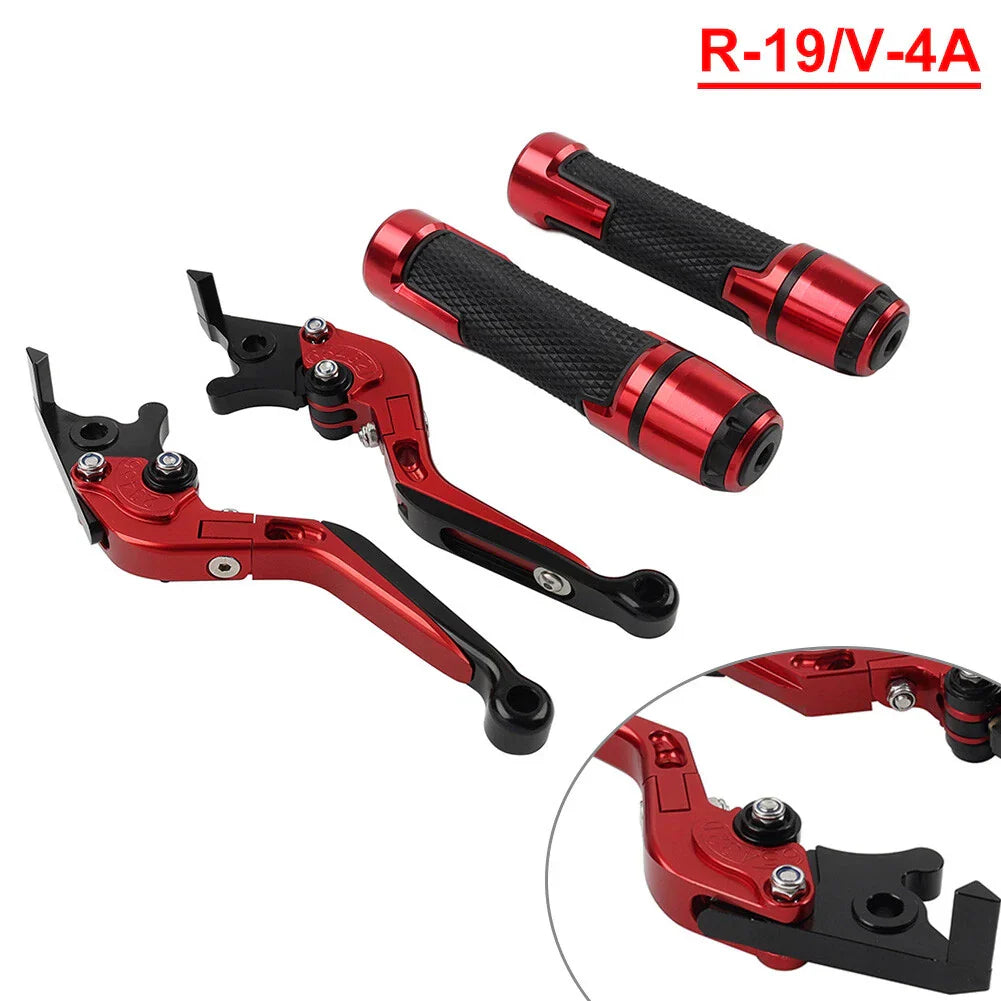 Red Extendable Brake Clutch Lever Grip Set for Yamaha YZF R1 (2009-2014)