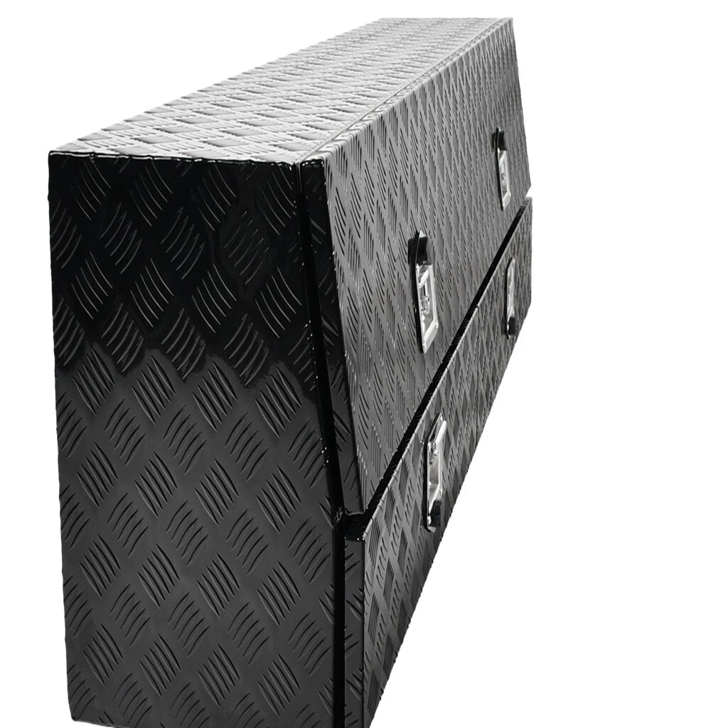 Black Aluminum Tread Tool Box for Truck Pickup Trailer (72"x21"x13.5")