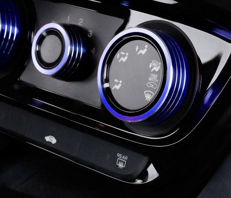 Alloy Console AC Climate Control Knob Ring Trims for Honda Fit Jazz (2009-2014)