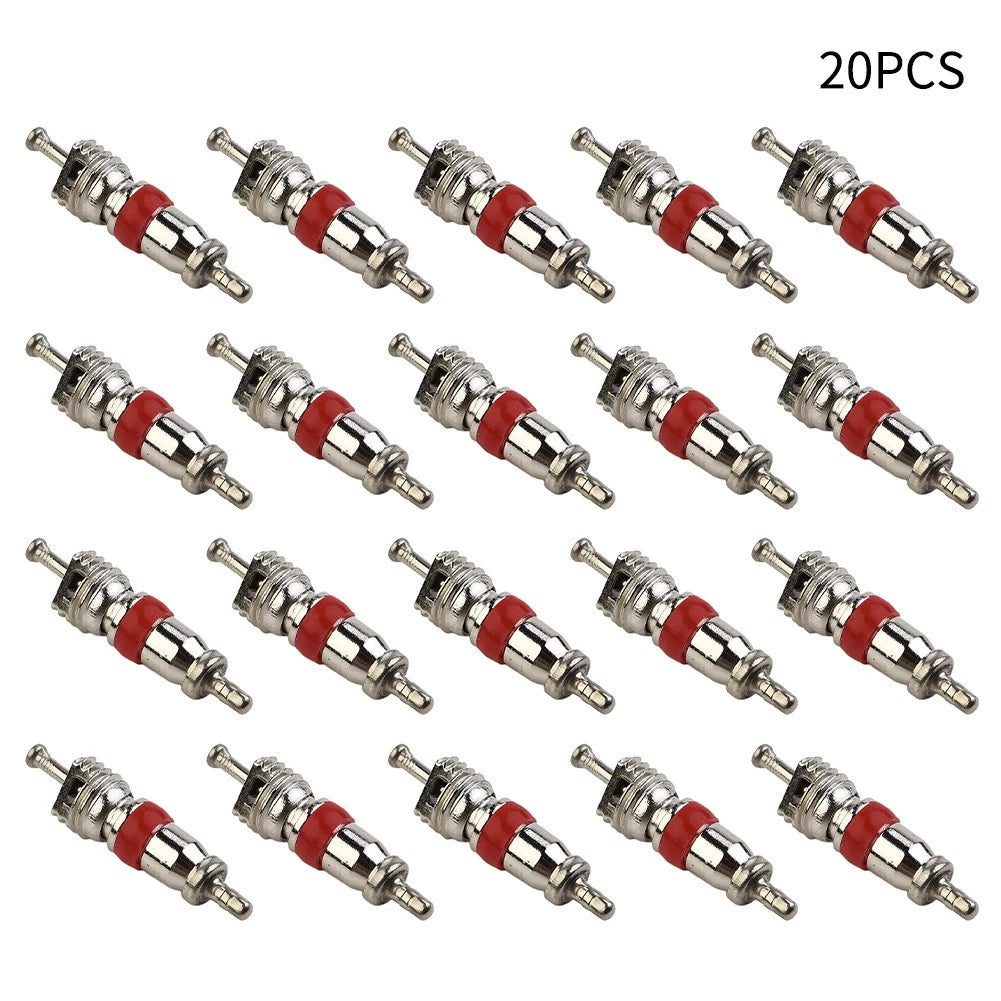 Set of 20 Tyre Valve Core Inserts with Remover Tool for Car Bike Motorcycle